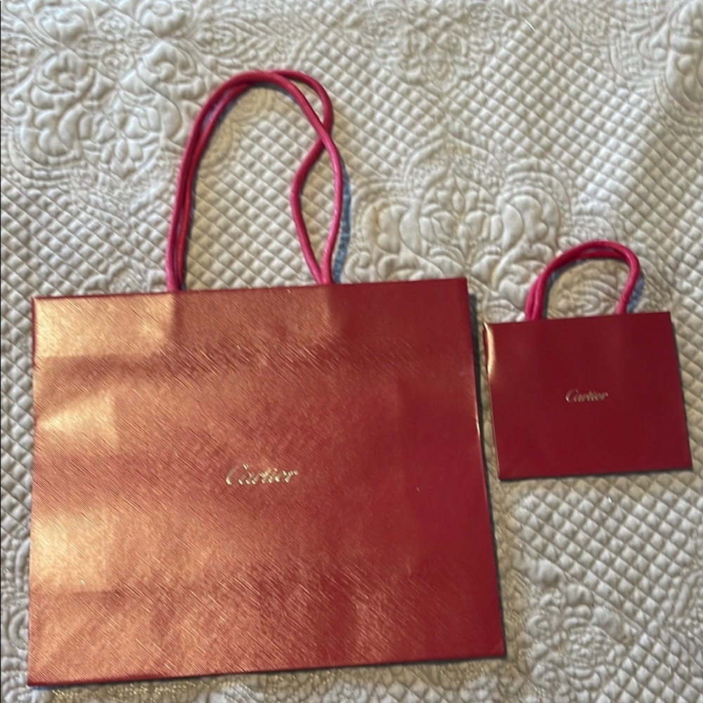 Cartier Red Shopping Bags Set
